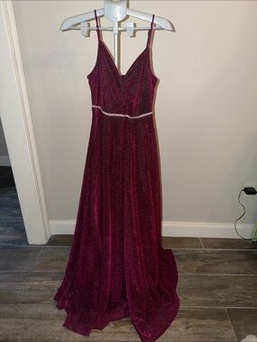 FAERIESTY Fuchsia Sparkle V-Neck Dress